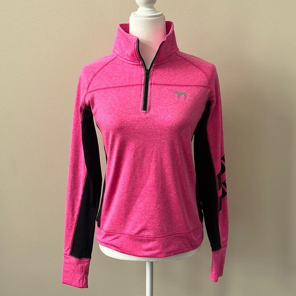 Victoria’s Secret PINK brand Pullover Neon Pink and Black Size SMALL
